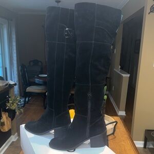 Aldo Evia Black Suede Over-the-Knee Boots